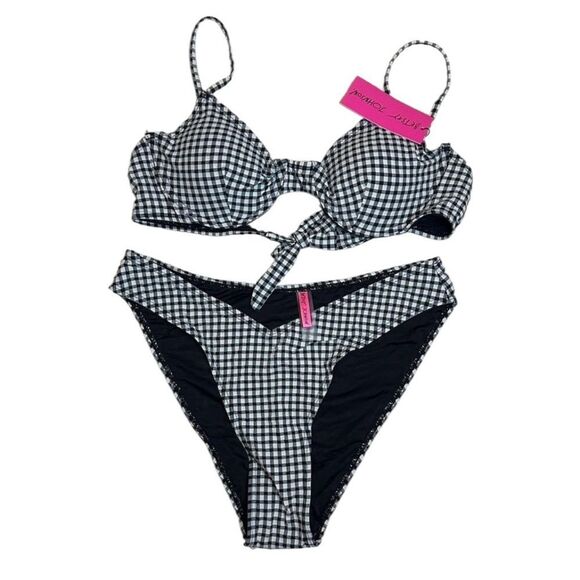 Betsey Johnson Gingham Bathing Suit XL New - Picture 1 of 4